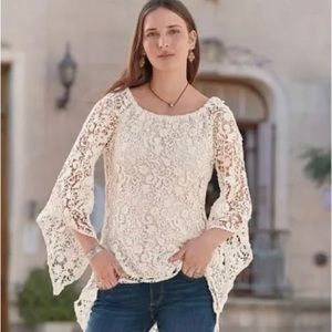 SUNDANCE BOUTIQUE - Size L Brontë Beautiful lace tunic top